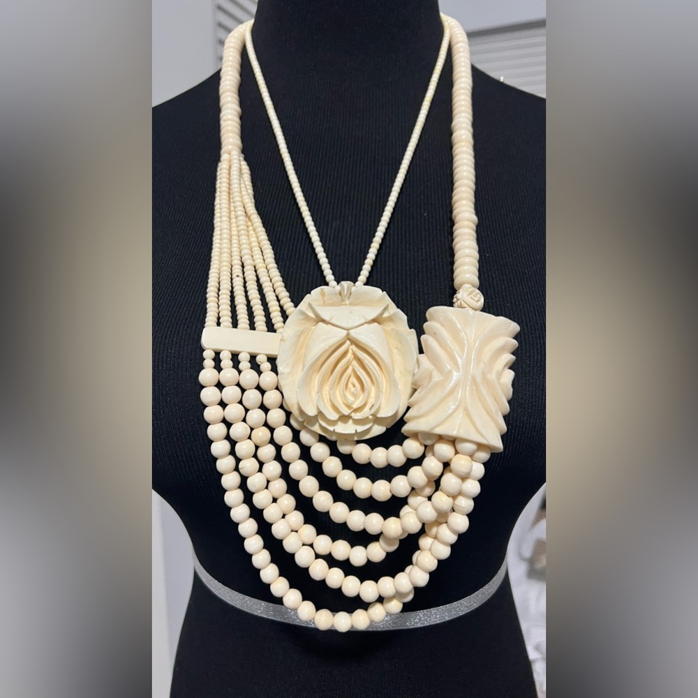 Beautiful Bone Carving Necklace